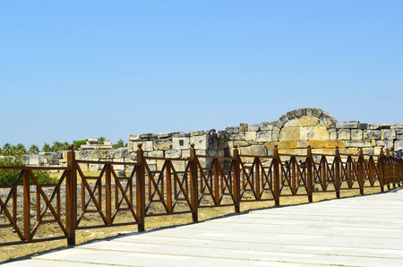 Ancient city of Heliopolis in Turkey. Wall.の写真素材