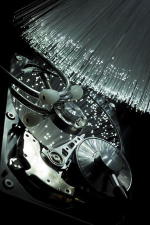 Hard disc and stethoscope optical fiber floodlight.