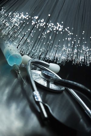 Medical instrument optical fiber floodlight.の写真素材