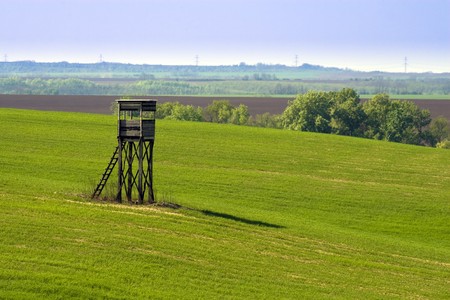 Lookout Tower in the field.の写真素材