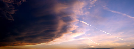 Colorful clouds and the approaching storm.の写真素材