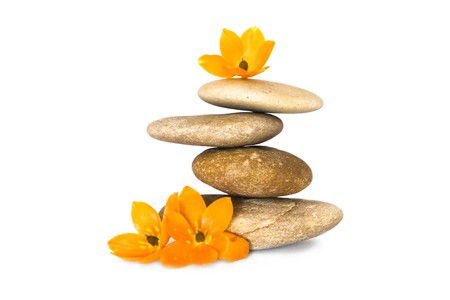 River gravel, piled on each other.の写真素材