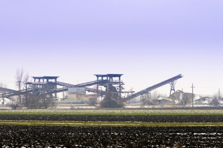 Sand Mining in the plains の写真素材