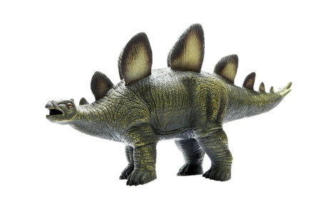 Toy dinosaur on white background の写真素材