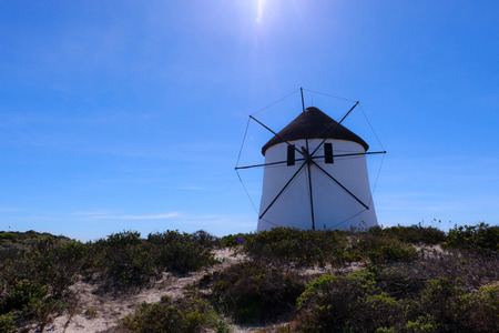Windmill on a hillの写真素材