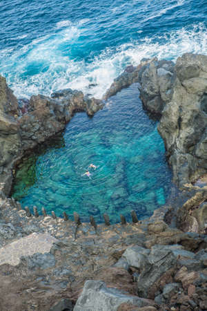 Natural swimming pool Charco De La Laja, at the north of Tenerife, Canary Islands, Spainの写真素材