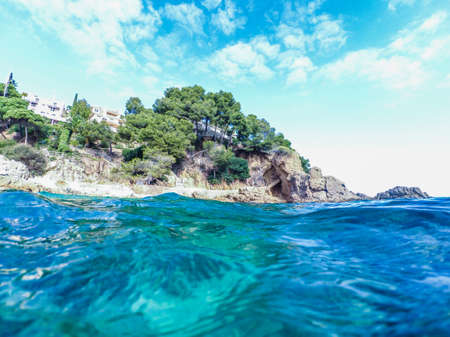 Seascape at Costa Brava, Catalonia, Spainの写真素材