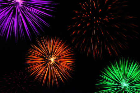 the explodsion of firework on the skyの写真素材