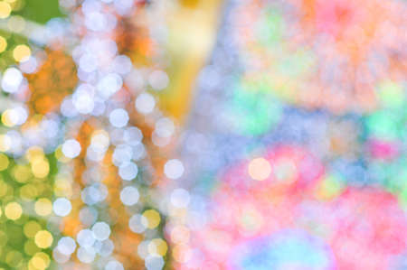 the colorful of lens blur on decoration lightingの写真素材