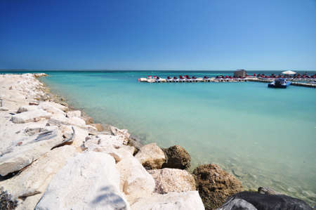 Jet ski port and beautiful beachの写真素材