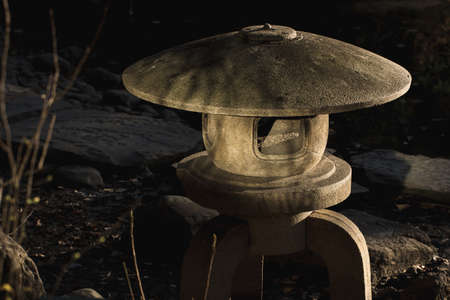 Japanese Stone Lantern Garden Decorationの写真素材