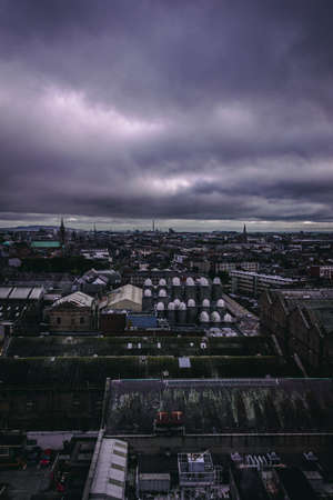 Stormy Shot of Dublin from a Tall Buildingの写真素材