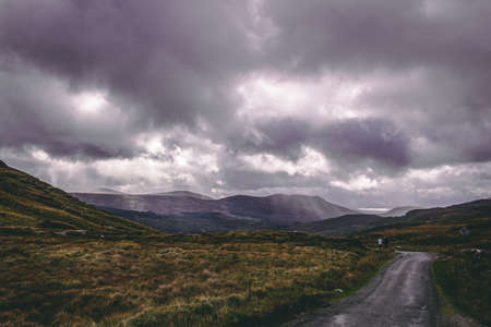 Clouds Rolling in through the Hills of Irelandの写真素材