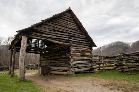 old log stable house in the national park