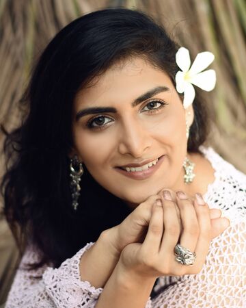 Aug 18, 2019. Mumbai, India.close up Portrait of cute model .のeditorial素材