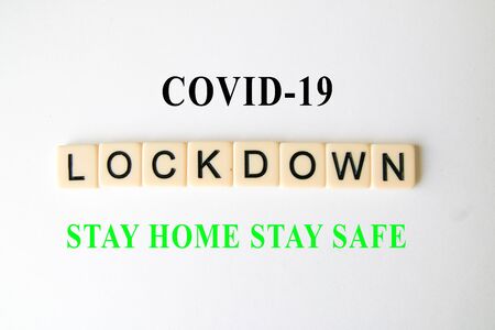 Stay Home Stay Safe, Let's Stop COVID-19, stay home in COVID-19 coronavirus outbreak, stay in the house to prevent virus infection.の写真素材