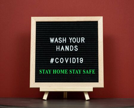 Stay Home Stay Safe, Let's Stop COVID-19, stay home in COVID-19 coronavirus outbreak, stay in the house to prevent virus infection.の写真素材