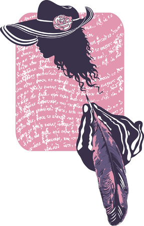 It s about drawing on a side of a handwritten letter to the loved one のイラスト素材
