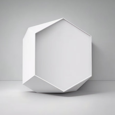 Background for product presentation, heptagonal prism with seven sides. AI generationの素材