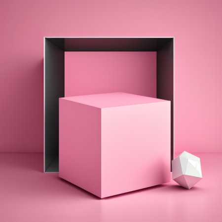Background for product presentation, bright red diamond with pointed corners built from obsidian AI generationの素材