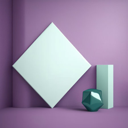 Abstract modern background, sparkly violet rhombus with smooth curves formed from jade AI generationの素材