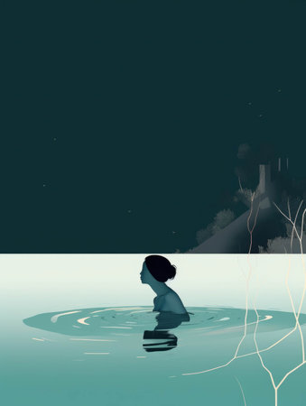 A hidden world of indescribable beauty lies beyond the waterâs edge.. AI generationの素材