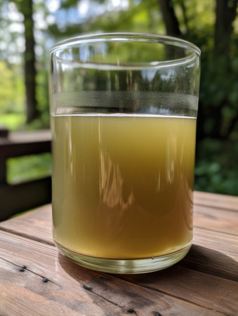 A glass of nuttytasting cricket flour juice. AI generationの素材