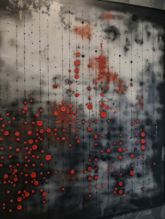A map on a wall with a series of red dots each one signifying a covert operation in a faraway location.. AI generationの素材