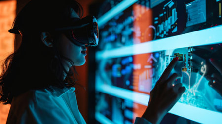 An AR scavenger hunt through the museum encouraging visitors to discover hidden details and factsの素材