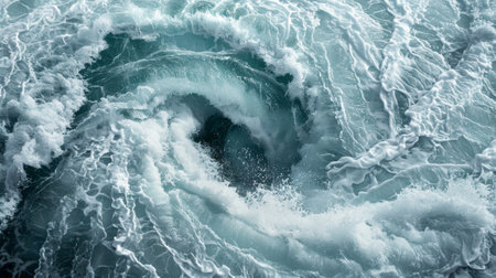 The furious whirlpool creates a symphony of sound the crashing waves and rushing water merging into oneの素材