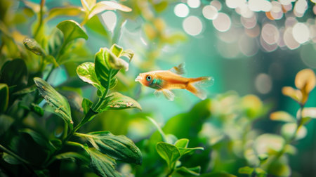 A closeup of a small fish swimming in the nutrientrich water demonstrating the sustainable symbiotic relationship in smart aquaponicsの素材