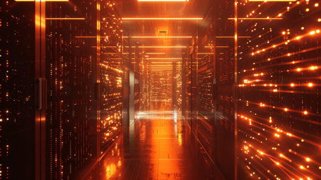 The Petabyte Data Centers servers glowed in the dimly lit room their steady hum echoing through the halls as they tirelessly stored and processed informationの素材