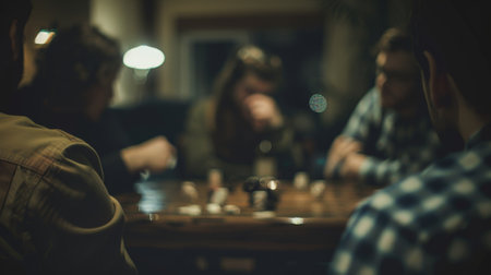 Blurry players huddled together discussing strategyの素材