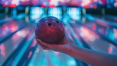 Defocused fingers selecting the perfect bowling ballの素材