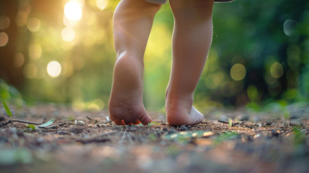 A blurred blur of tiny feet scampering in a makebelieve land of explorationの素材