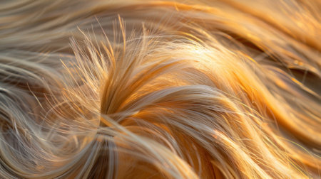 The hairs dance effortlessly forming a sea of waves that seem to have a life of their ownの素材