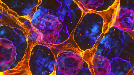 A closeup of endothelial cells forming a brain barrier one of their important functions in protecting the brain from harmful substancesの素材