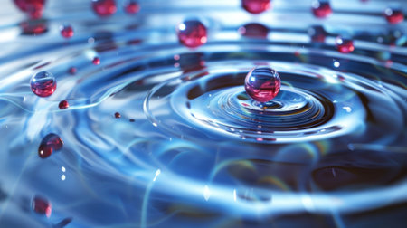 Some subatomic particles seem to have a playful nature chasing each other and causing ripples in the waterの素材