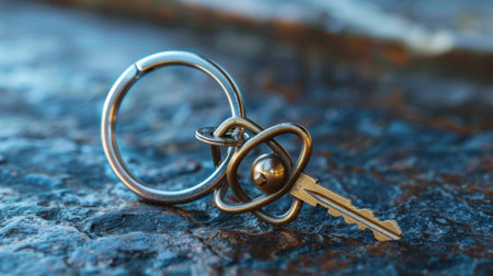 A keychain in the shape of a nucleus keeps all your keys togetherの素材
