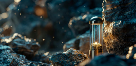 The capsule is being buried in a secret location adding to its mystique and future intrigueの素材