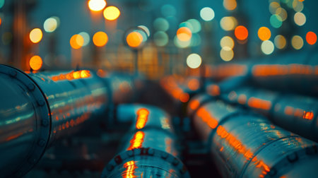 A series of specialized pipes and tanks used to refine and distill petroleum into usable asphalt componentsの素材