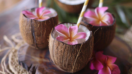 A tutorial on how to make your own coconut cups perfect for serving tropical drinks and adding a touch of island vibes to your next gatheringの素材