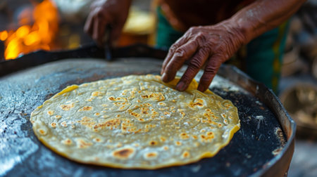 With the help of the instructor the tourists attempt to perfect the art of making homemade tortillas a staple in the local cuisineの素材