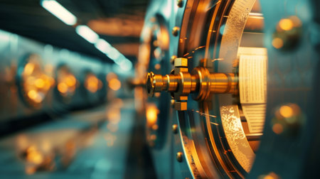 A secure underground vault storing sensitive documents and classified informationの素材