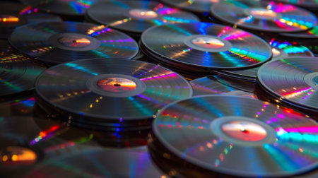 The rise of the compact disc CD in the 1980s which threatened to replace vinyl recordsの素材