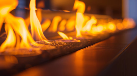 A wall of flickering fire the linear gas fireplace creates a cozy and intimate atmosphere for chilly nights. 2d flat cartoonの素材