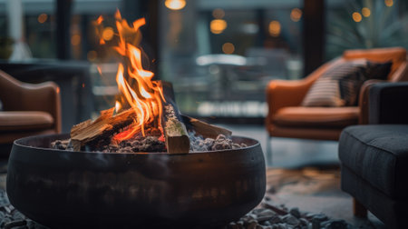 The crackling fire provides a soothing soundtrack for those working or relaxing in the space. 2d flat cartoonの素材