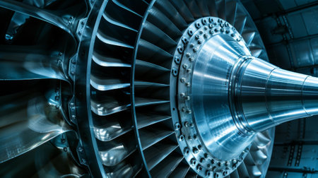 The sleek and modern design of an industrial turbine hinting at the technological advancements involved in its developmentの素材