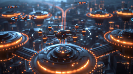 An industrial facility utilizes 5Genabled drones for surveillance providing realtime footage of potential security breaches on its expansive groundsの素材