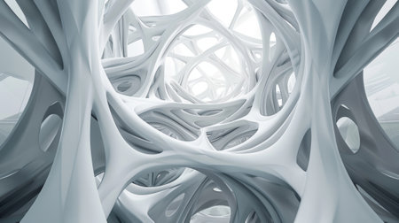 A symmetrical dance of octagons twisting and turning in a fluid and effortless motionの素材